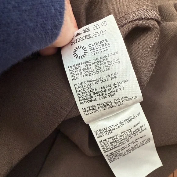 Reformation Carla Low Waist Mini Skirt Mole Brown Size 10 - Picture 10 of 10